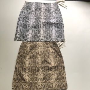 2 New In Moda size 8 snakeskin print skirts